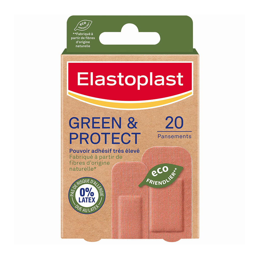 Elastoplast Green & Protect 0% Latex Potere adesivo molto elevato - 2 formati 20 cerotti