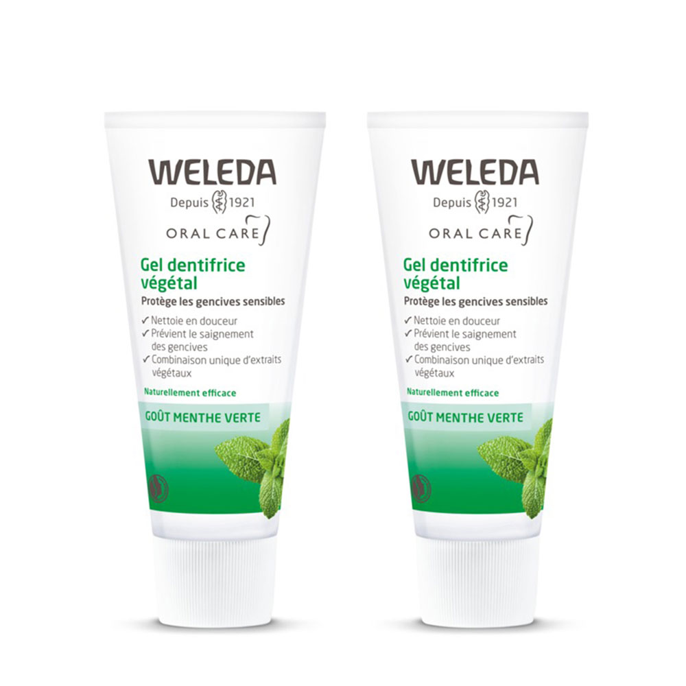 Weleda Dentifricio vegetale Goût menthe verte 2x75ml