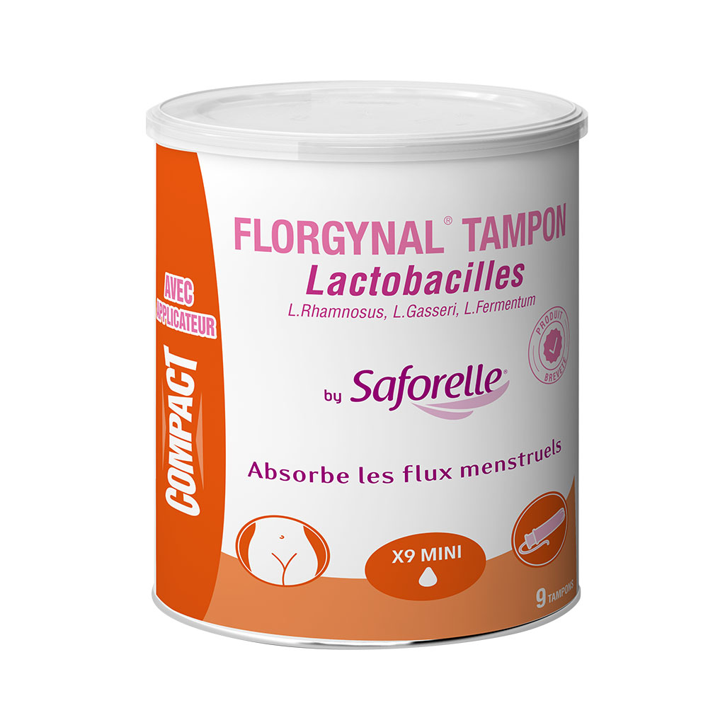 Saforelle Florgynal Tamponi con lattobacilli per il ciclo compact mini con applicatore x9