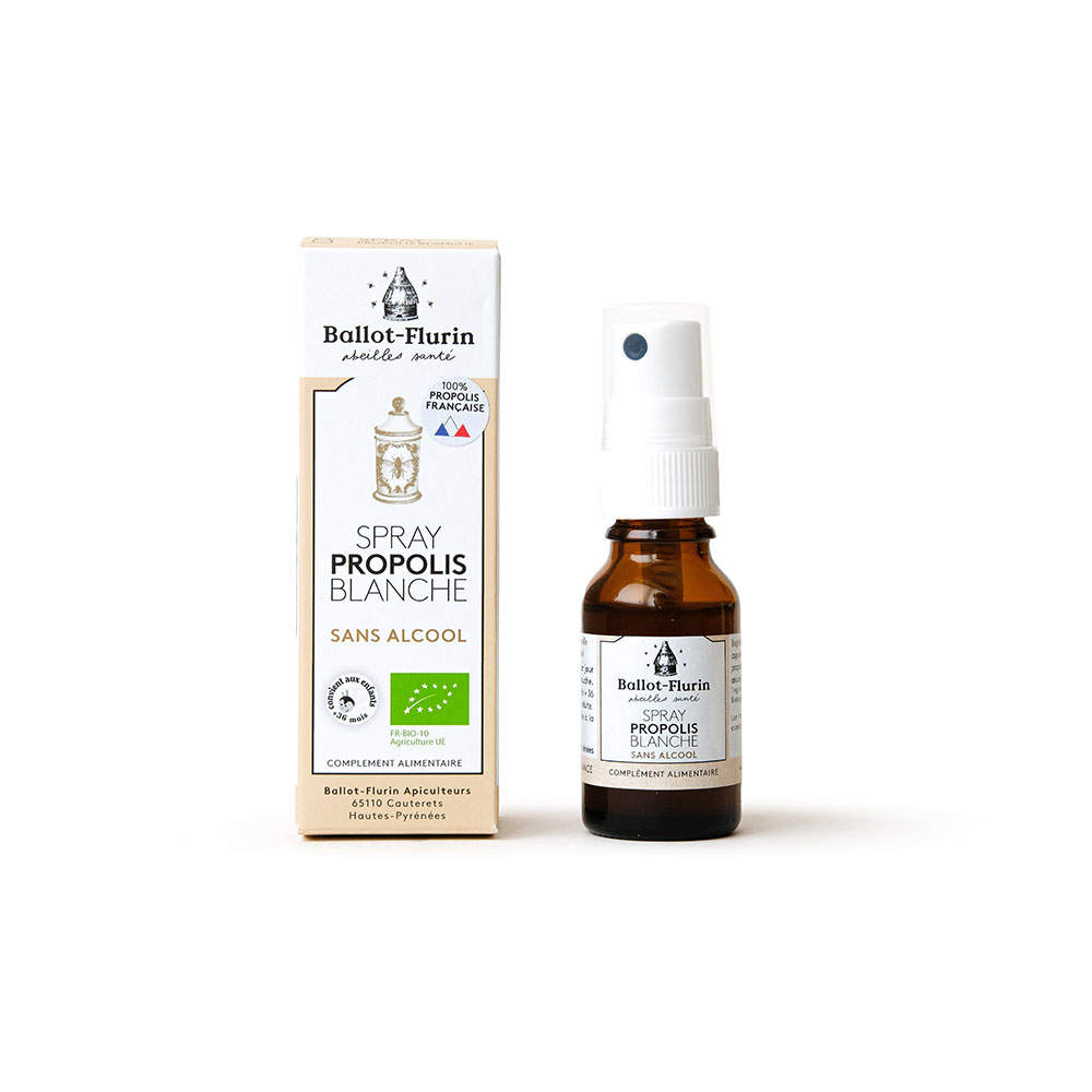 Ballot-Flurin Spray alla Propolis Blanc biologica senza alcool 15ml