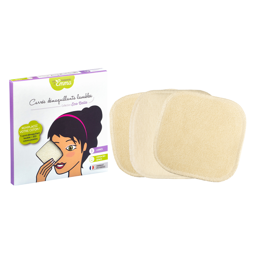 Les Tendances D'Emma Eco Belle Bastoncini struccanti lavabili in cotone biologico x3