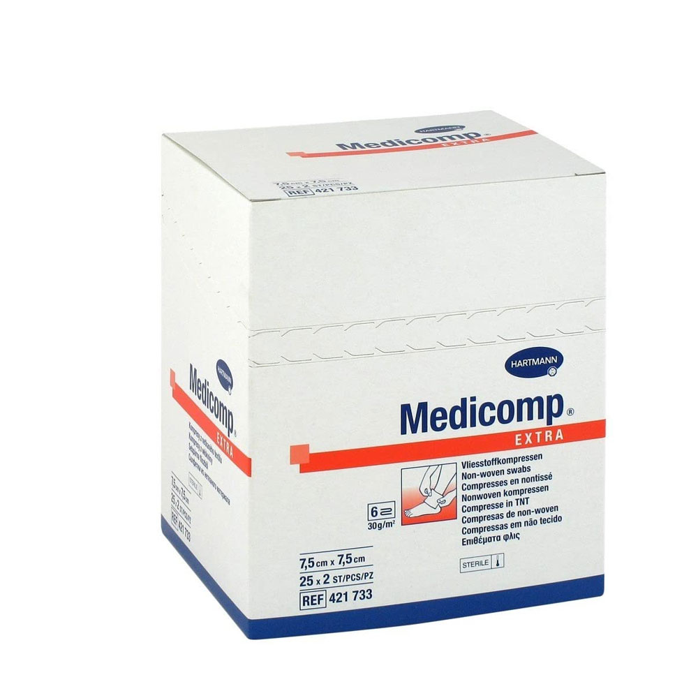 Hartmann Medicomp Compresse sterili non tessute 7.5 x 7.5cm 25x2