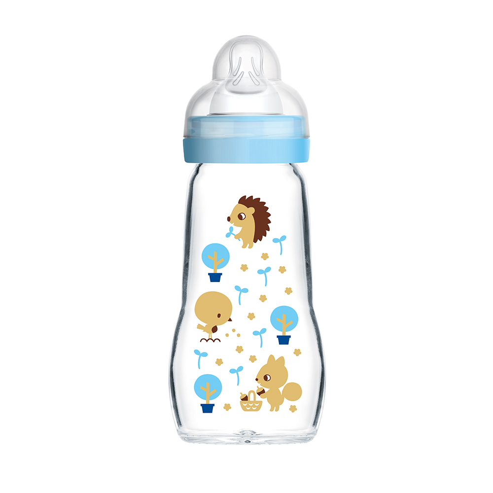 Mam Organic Garden Biberon in vetro flusso 2 da 0 a 6 mesi 260 ml