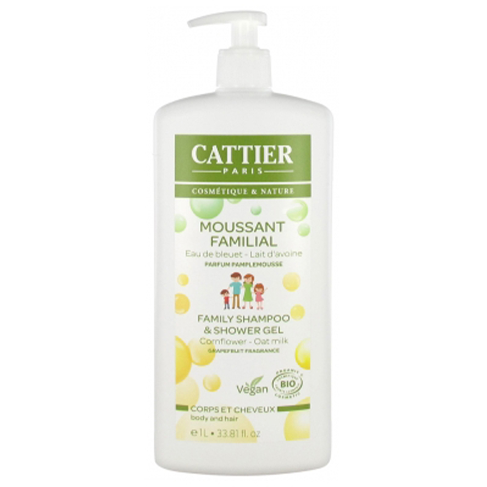 Cattier Bagnoschiuma Bio Corpo e Capelli Per tutta la famiglia Profumo di pompelmo 1l