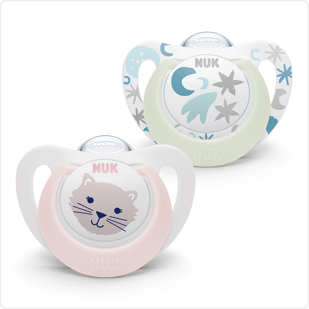 Nuk Succhietti fisiologici Starlight 0-6 mesi 2pz