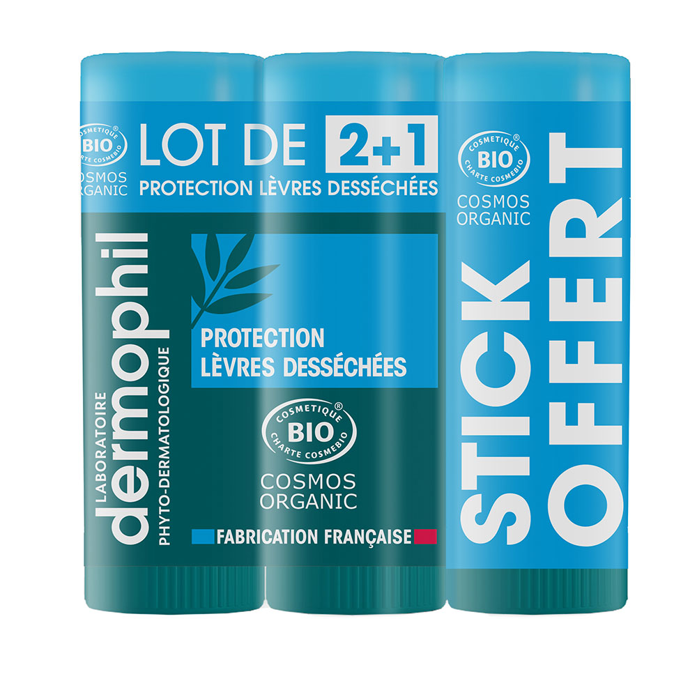 Dermophil Indien 2+1 Stick Labbra Protezione Quotidiana bio 3x4g