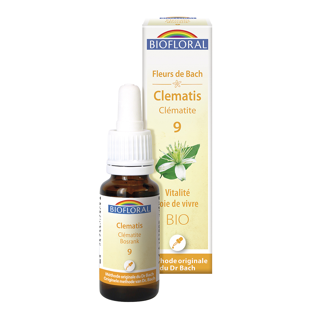 Biofloral N. 9 Clematis Rimedi biologici Demeter Fiori di Bach Vitalite Joie De Vivre 25ml
