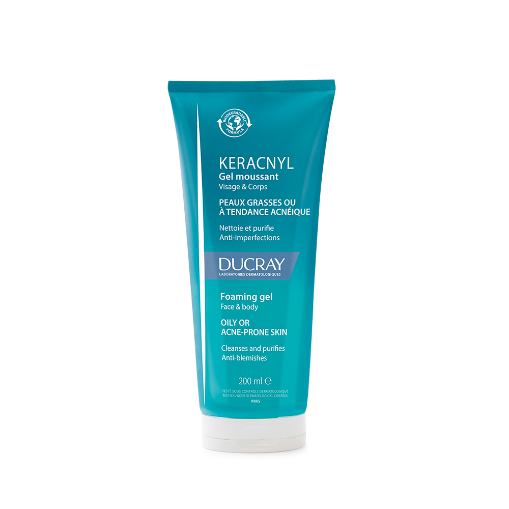 Ducray Keracnyl Gel detergente viso per pelle grassa 200 ml