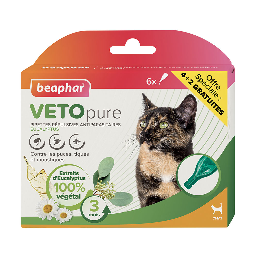 Beaphar Pipette repellenti antiparassitarie VETOpure per gatti x4+2 libero