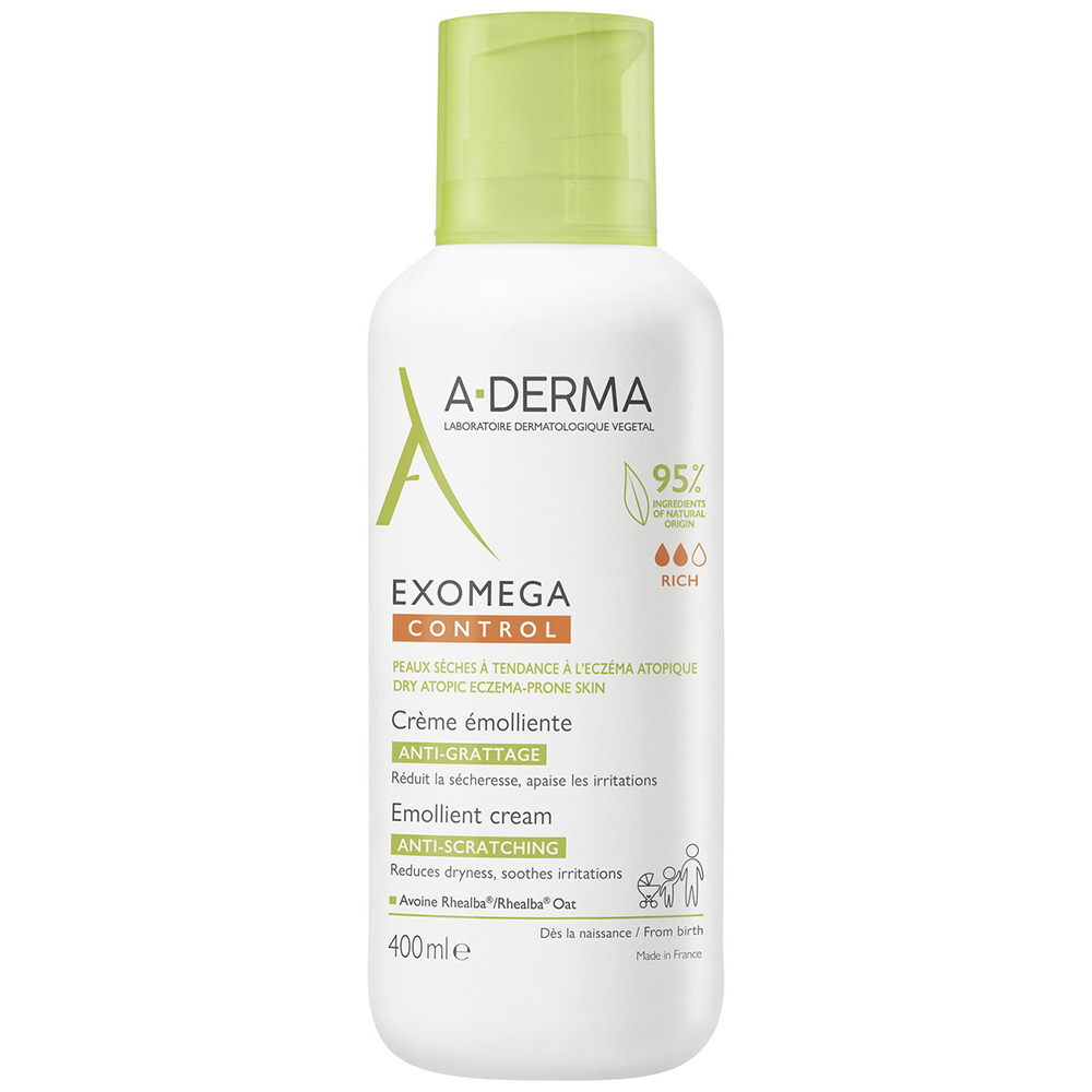 A-Derma Exomega Control Crema emolliente anti-prurito pelle con tendenza all'eczema atopico 400 ml