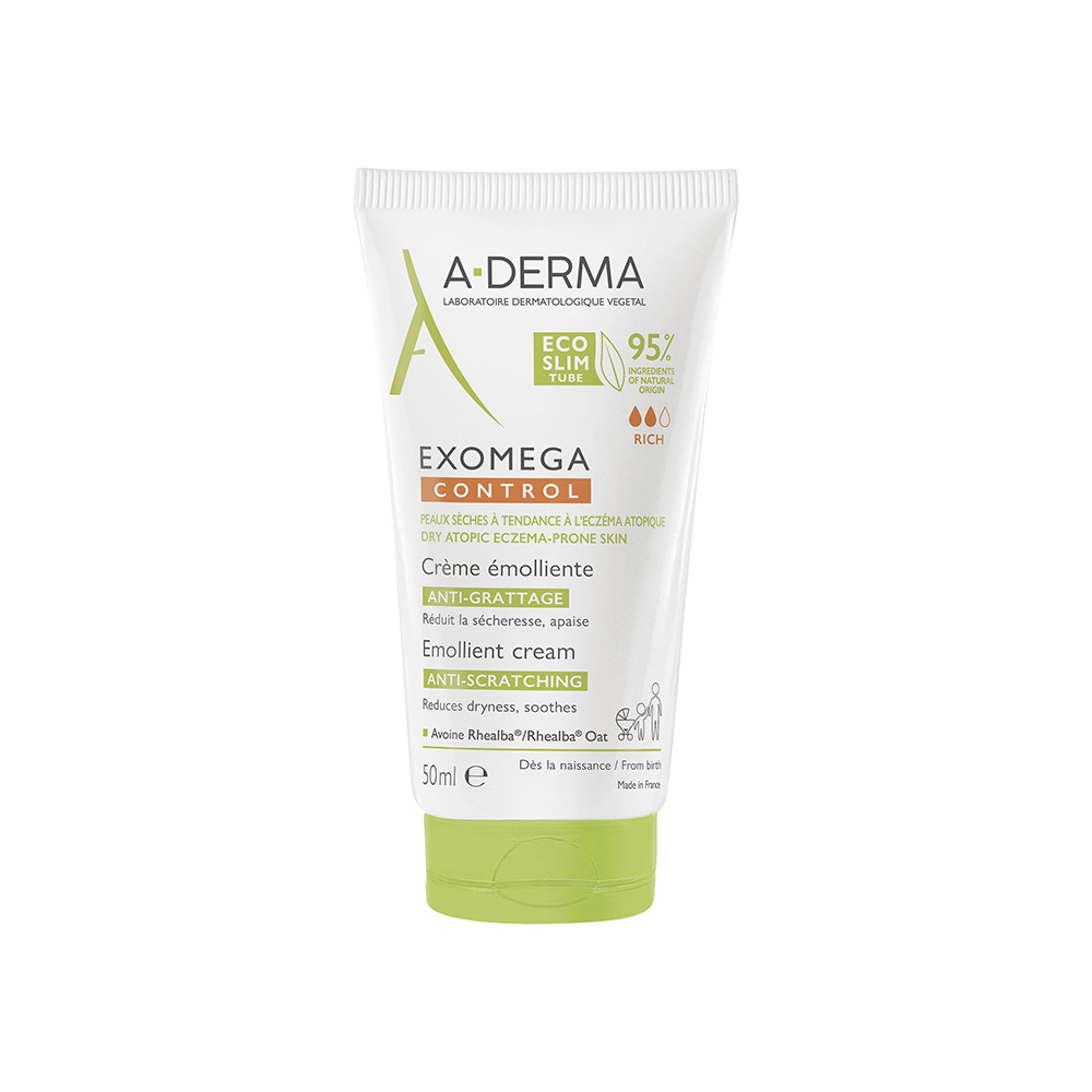 A-Derma Exomega Control Crema emolliente antigraffio Pelle secca soggetta a eczema atopico 50ml