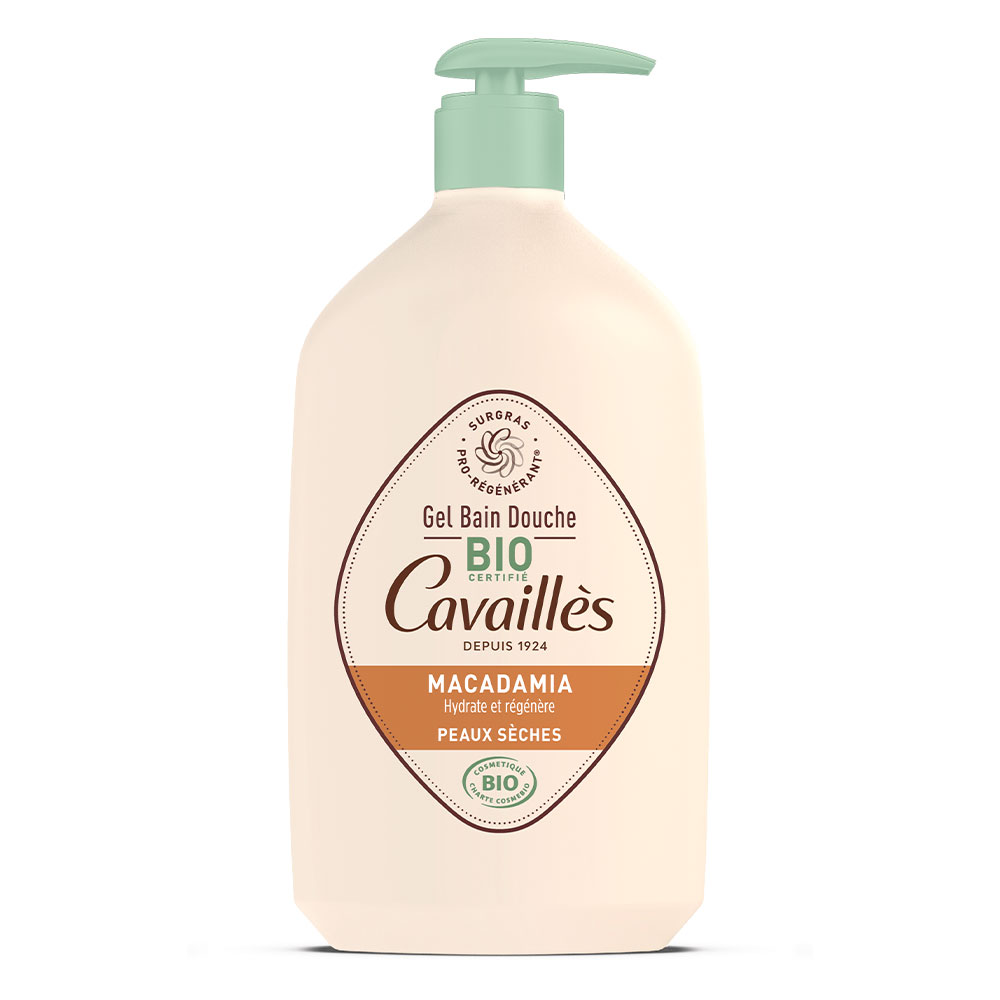 Cavaillès Gel Detergente Bagno-Doccia all'Olio di Macadamia Bio Pelle sensibile 1L