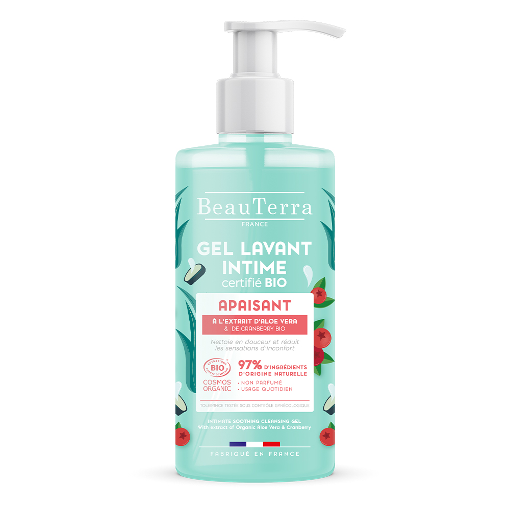 Beauterra Gel detergente intimo lenitivo Aloe Vera e Mirtillo Rosso Biologico 500ml