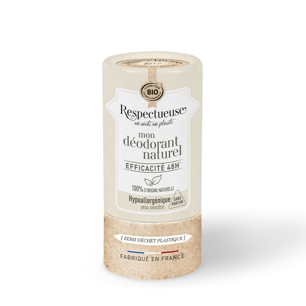 Respectueuse Mon Déodorant Naturel Efficace 48h Bio Privo di profumo per la pelle Sensibile 50g