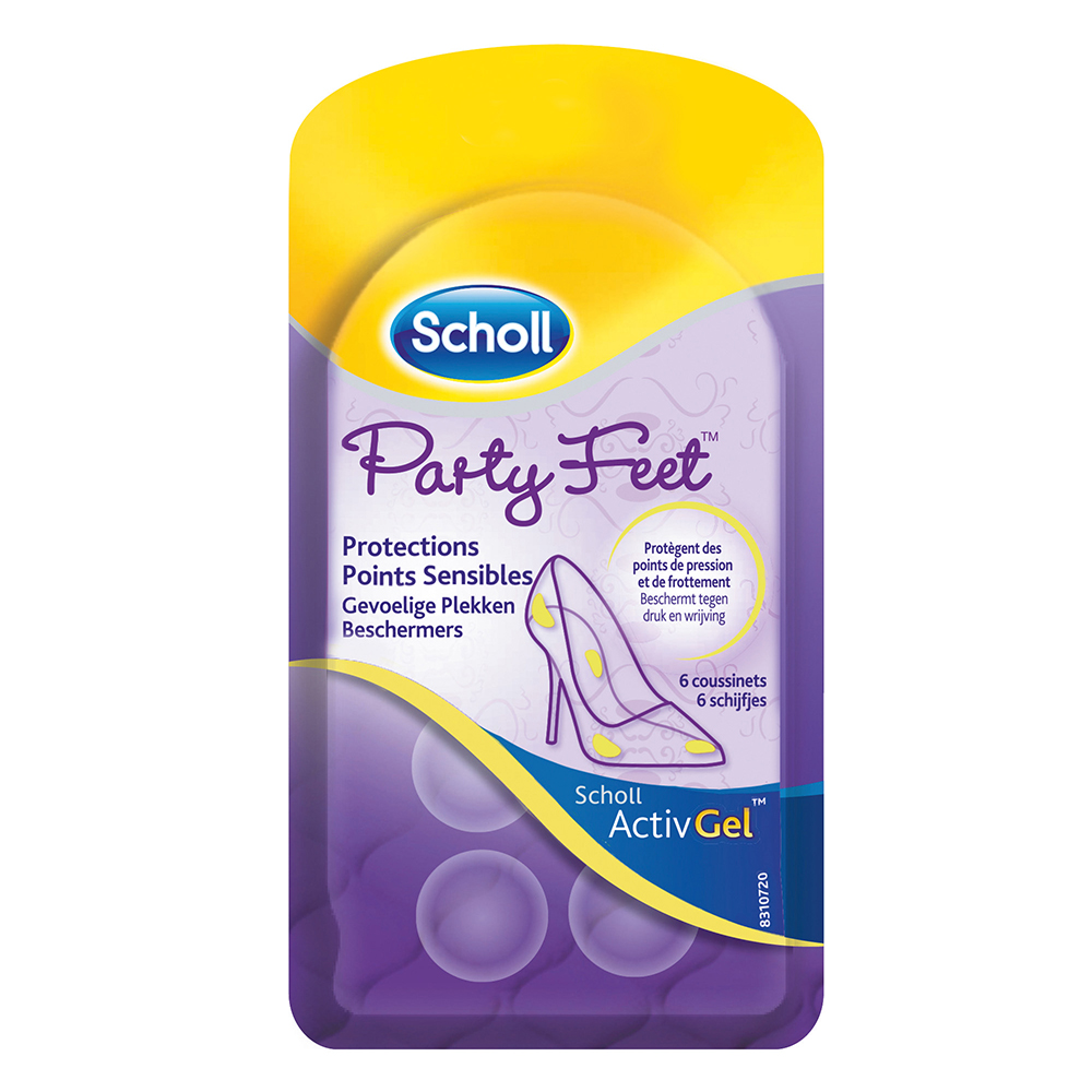 Scholl Party Feet Activgel Protezioni Punti sensibili 6 pastiglie