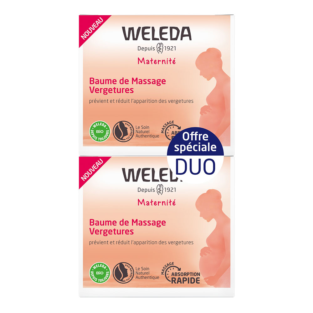 Weleda Mamma Balsamo per il massaggio delle smagliature Assorbimento rapido 2x150ml
