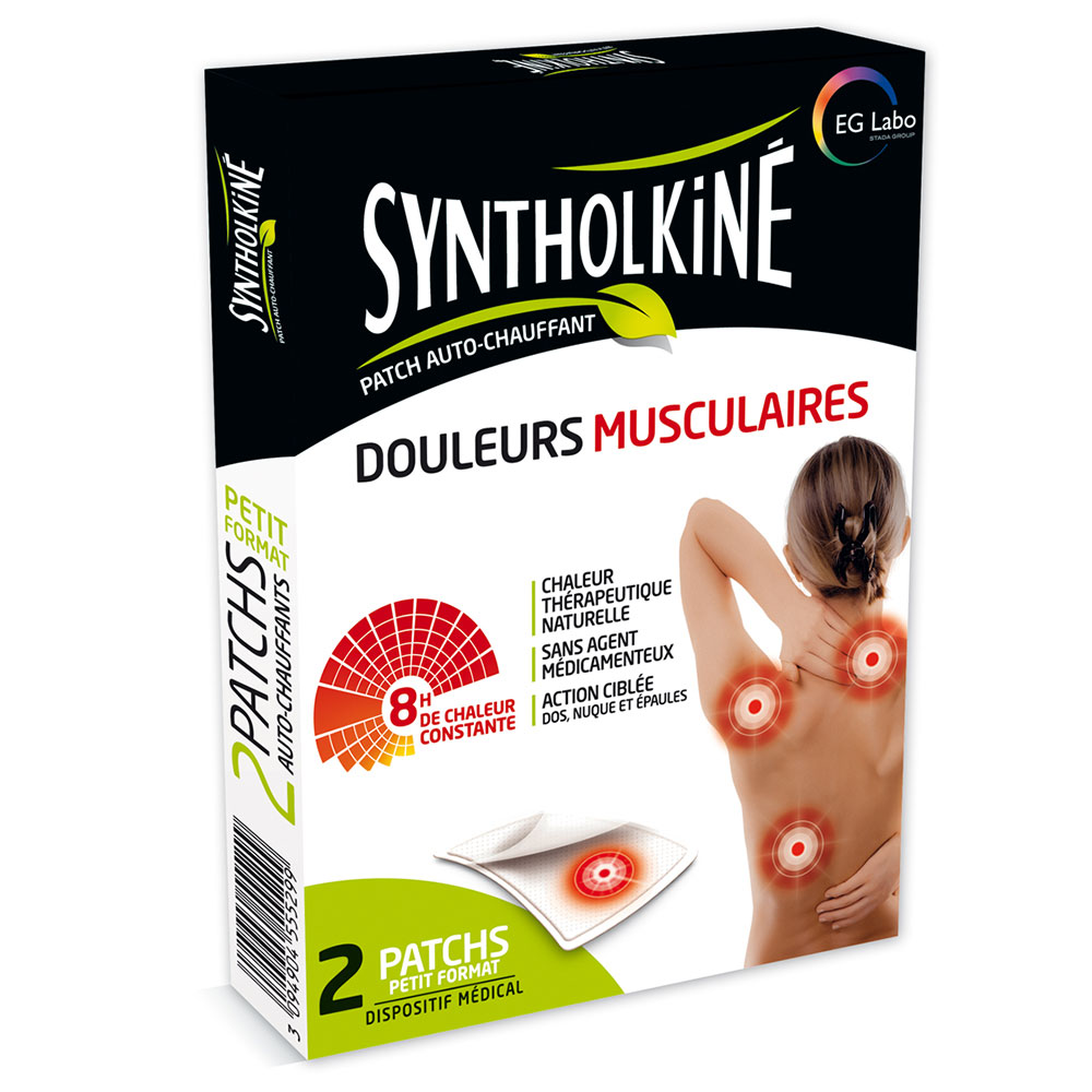 EG Labo SyntholKiné Syntholkine Cerotti autoriscaldanti per dolori muscolari Douleurs Musculaires Piccolo formato 2pz