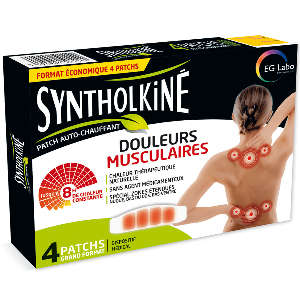 EG Labo SyntholKiné Syntholkine Cerotti termici 8 ore di calore Dolori muscolari 4pz