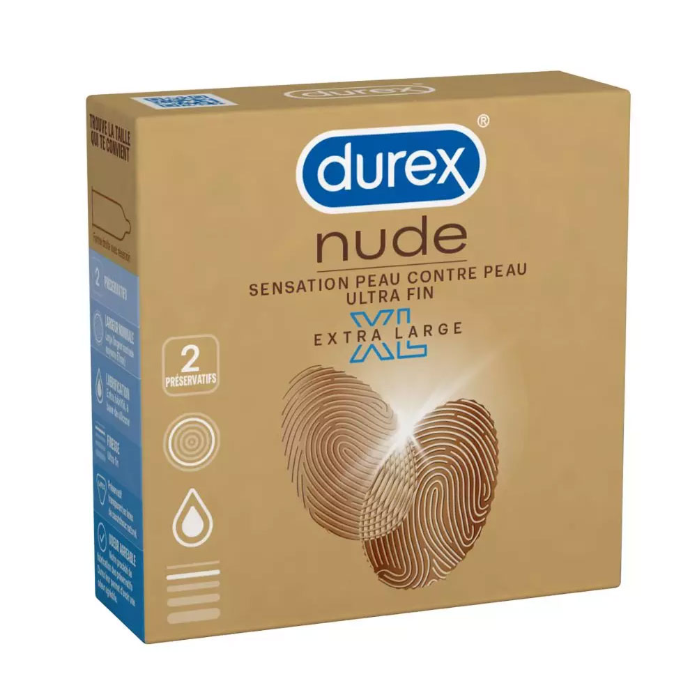 Durex Nude Preservativi XL Sensazione “pelle su pelle” x2