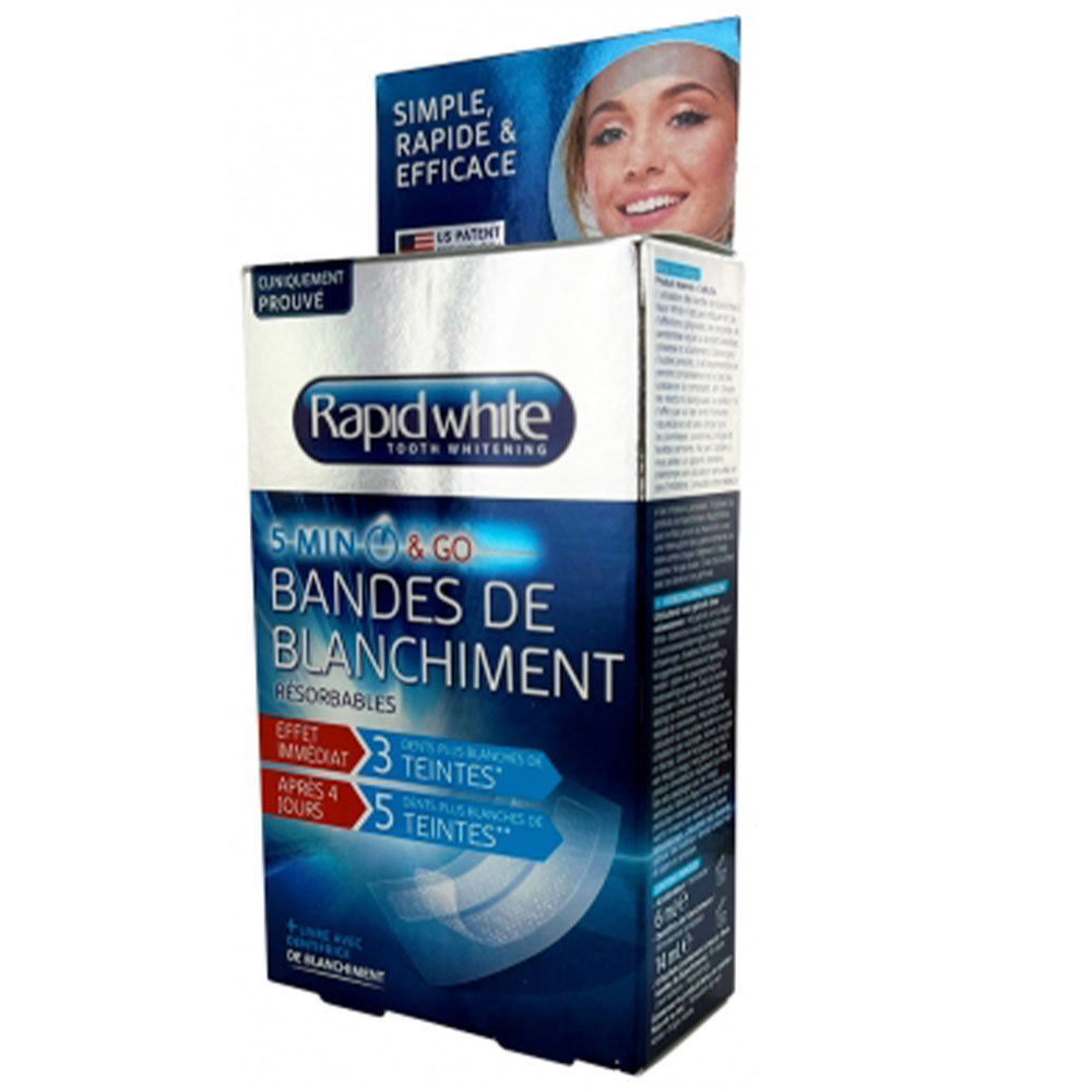 Rapid White Strisce sbiancanti express 5 minuti 14 bustine da 2 strisce + 1 acceleratore