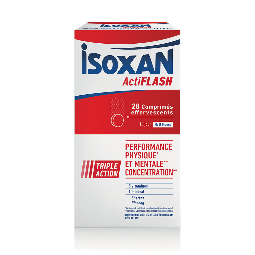 Isoxan Actiflash per prestazioni fisiche e mentali 28 compresse effervescenti