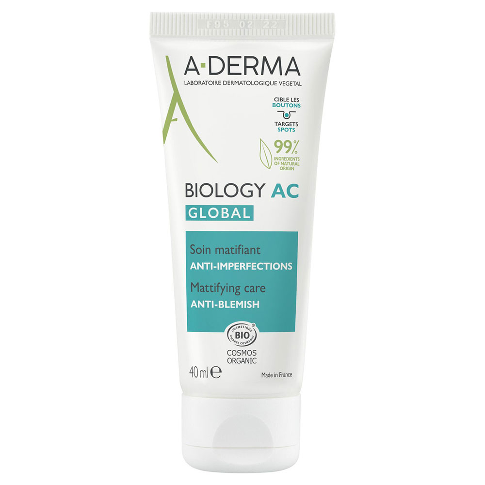 A-Derma Biology AC Trattamento opacizzante anti-imperfezioni bio per pelli con imperfezioni e pori dilatati 40 ml