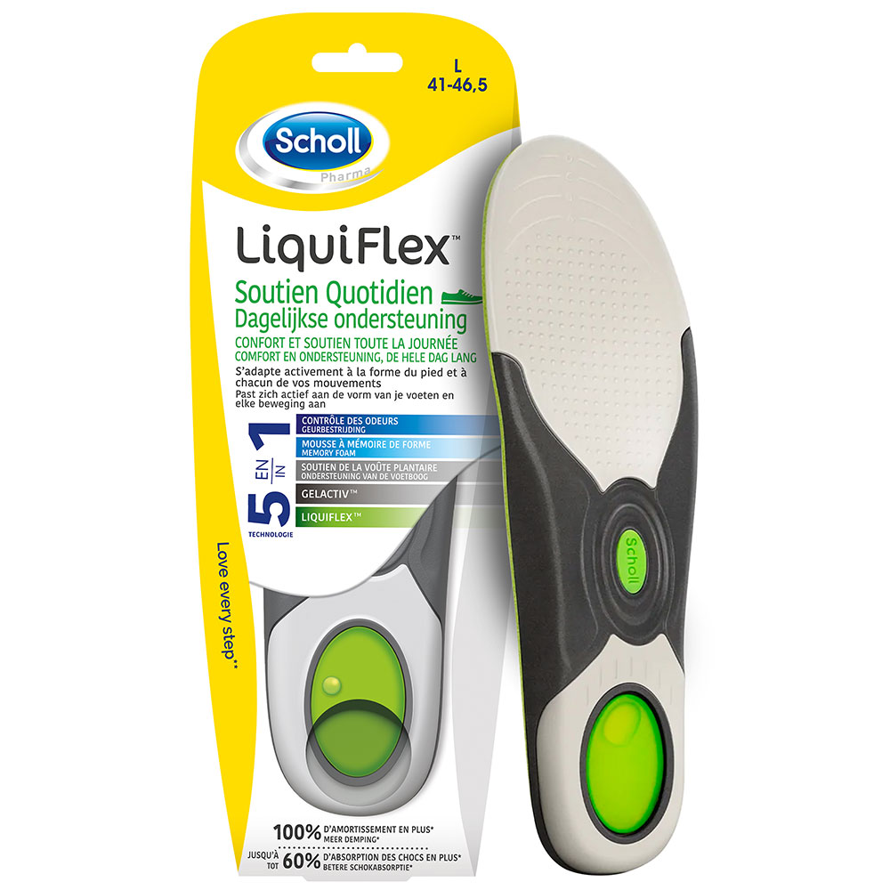Scholl LiquiFlex Solette di supporto quotidiano per uomo Taglia 41-46,5