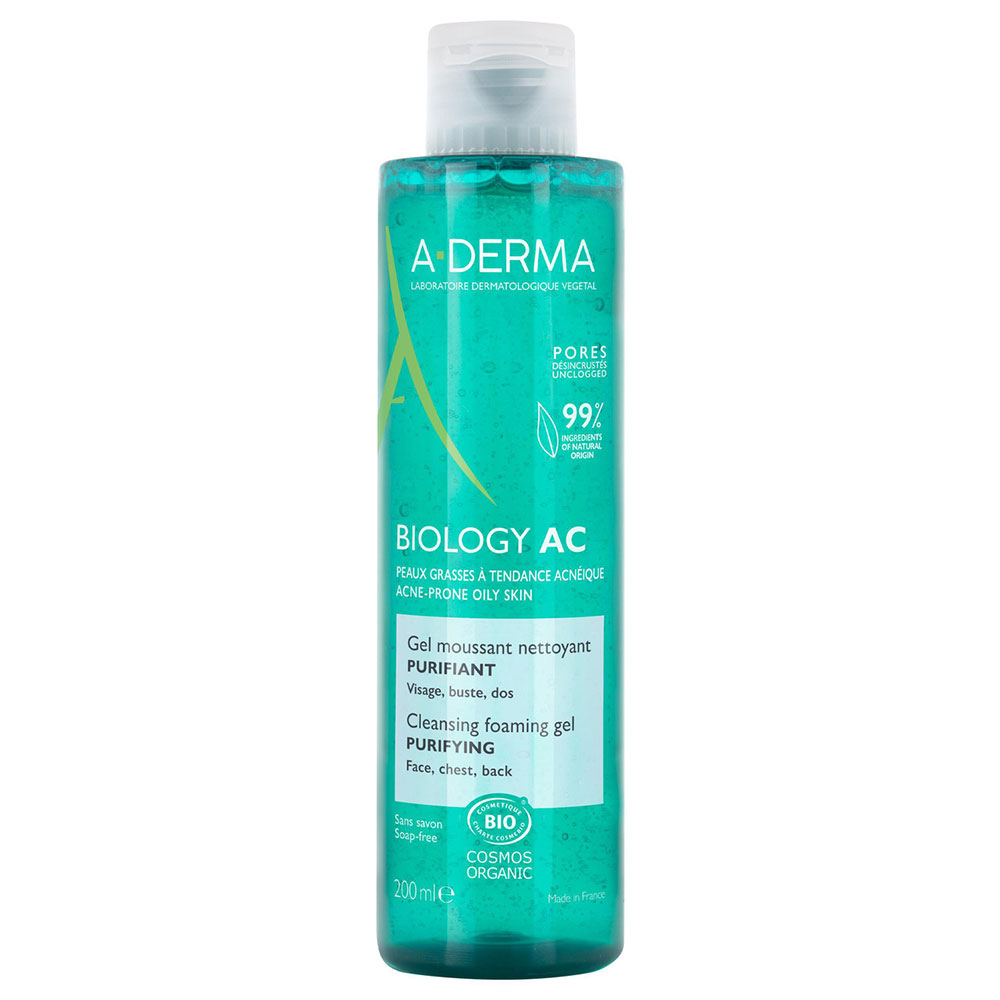 A-Derma Biology AC Gel Detergente Schiumogeno Purificante Bio Pelle grassa a tendenza acneica 200ml