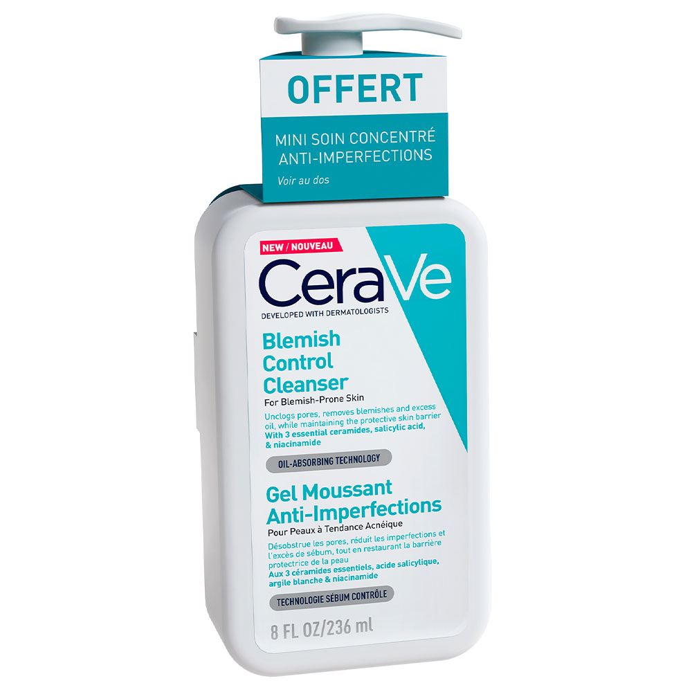 Cerave Detergente Viso Gel schiumogeno anti-imperfezioni mini Concentrato Anti-Imperfezioni + Libero 3ml 236ml