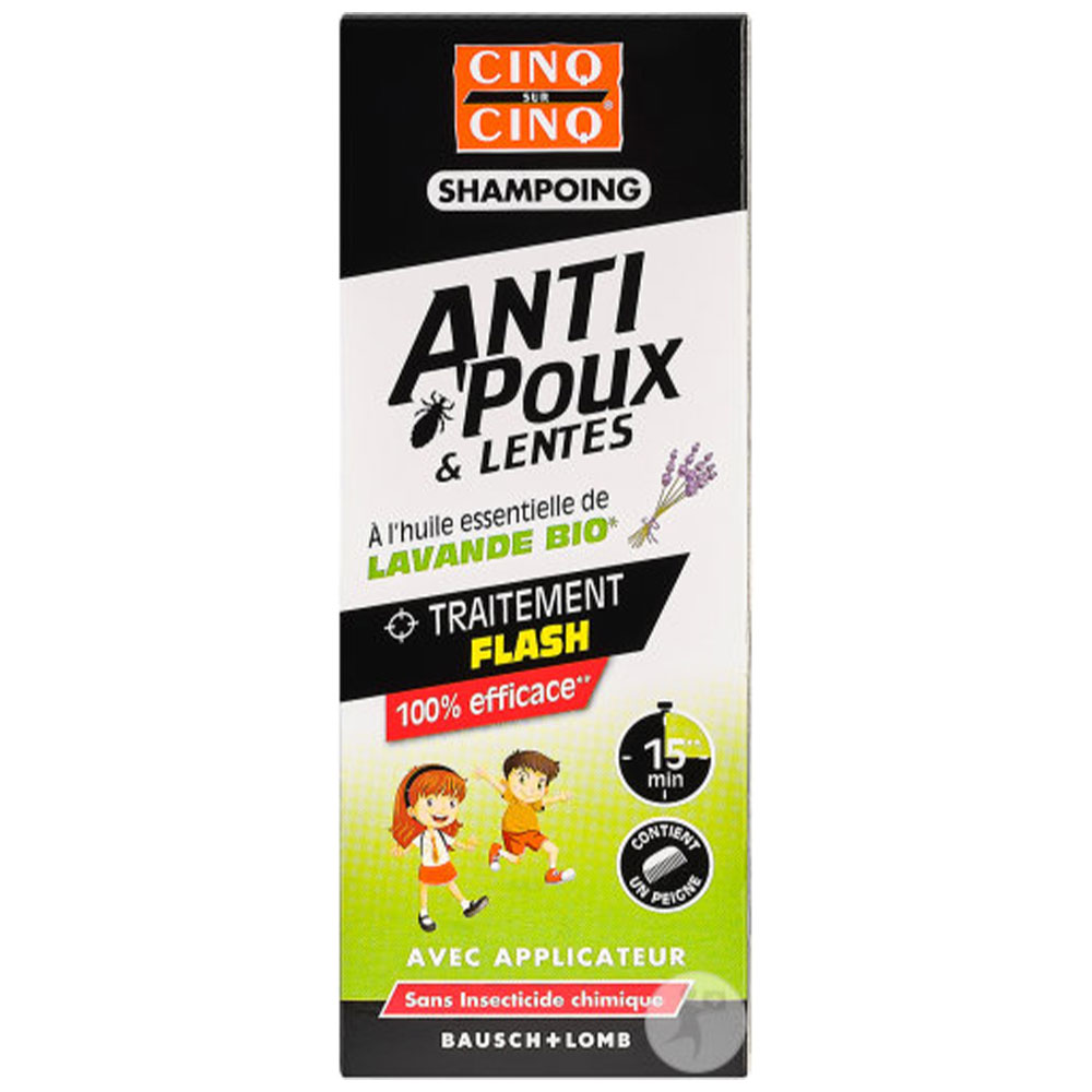 Cinq Sur Cinq Shampoo e pettine biologico alla lavanda contro i pidocchi e le lendini 100ml