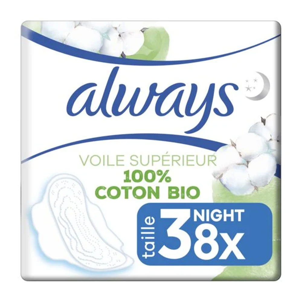 Always Cotone bio Asciugamani Ultra Night con ali 100% Organica