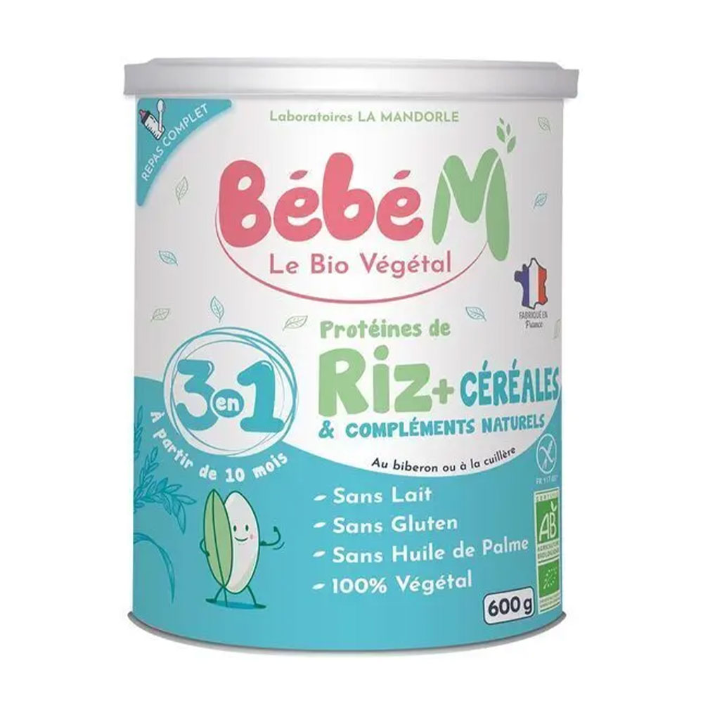 La Mandorle Bebè M Proteine del Riso + Cereali e Integratori naturali Bio Dai 10 mesi 600g