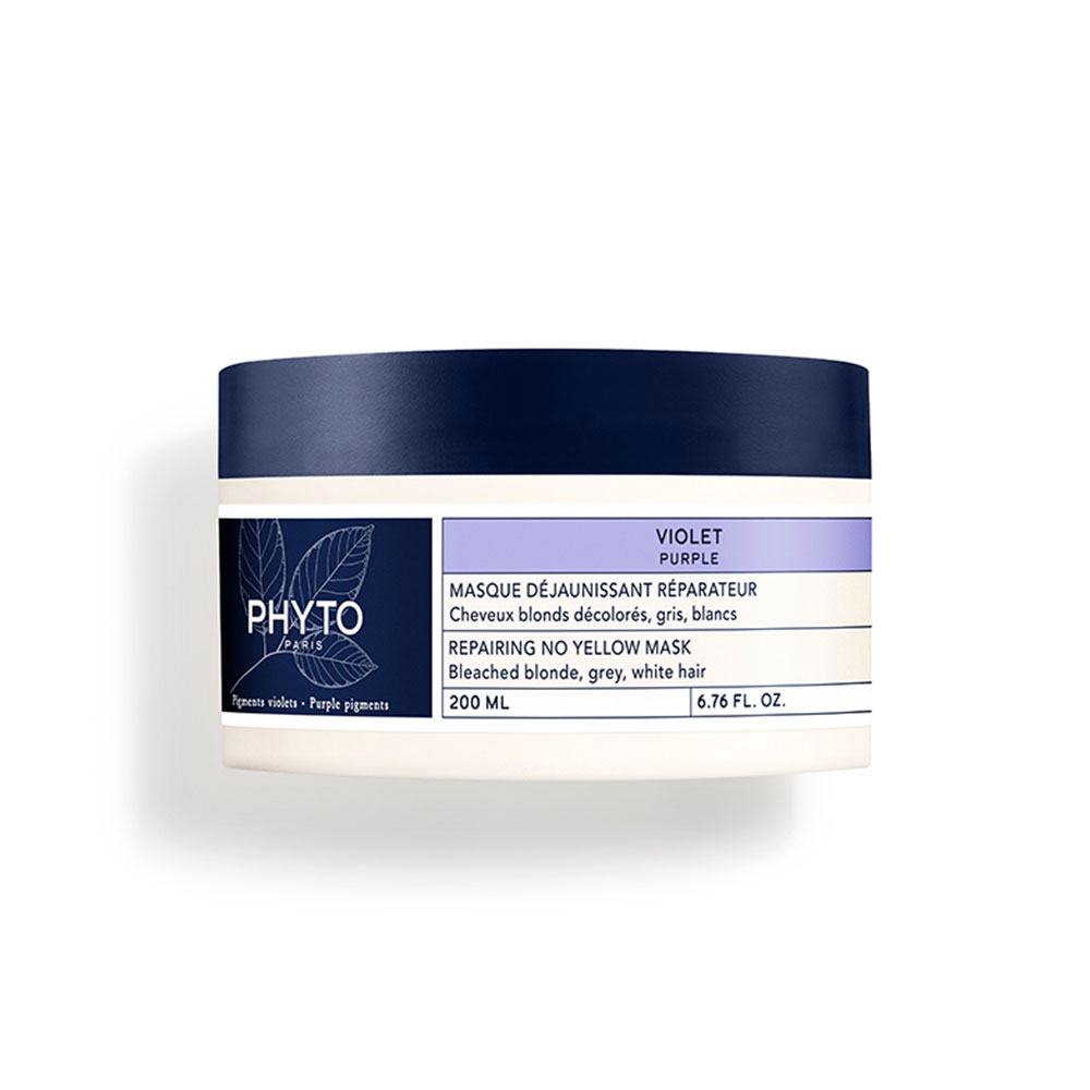Phyto Paris Viola Maschera Riparatore Ringiovanente Capelli biondi sbiancati, grigi e Blanc 200 ml