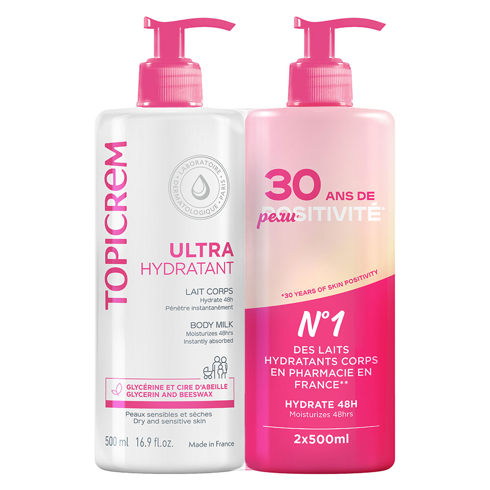 Topicrem Ultra-Hydratant Latte Corpo Ultra-Idratante Pelli Sensibili e Secche 2x500ml