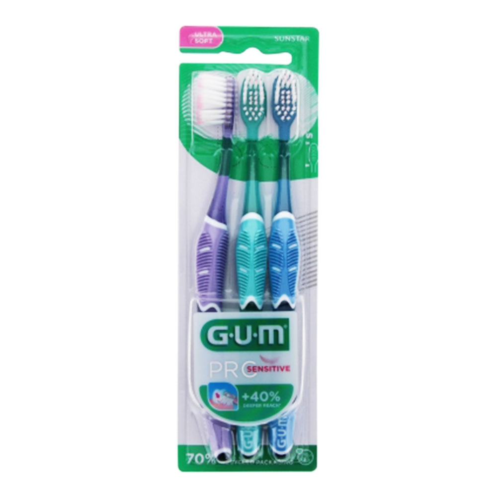 Gum Pro Sensitive Spazzolino da denti Ultra flessibile 15/100e x3