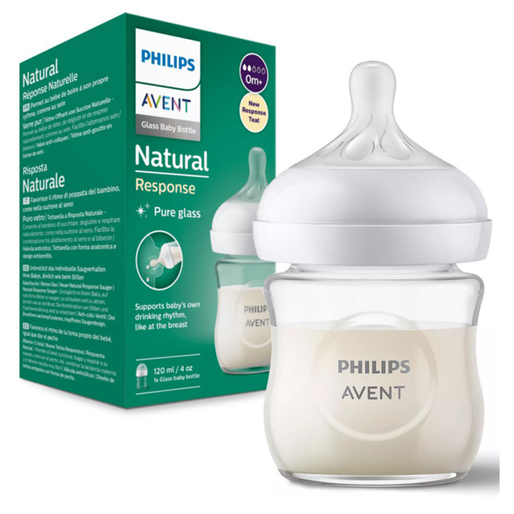 Avent Natural Response Biberon di vetro dalla nascita 120 ml