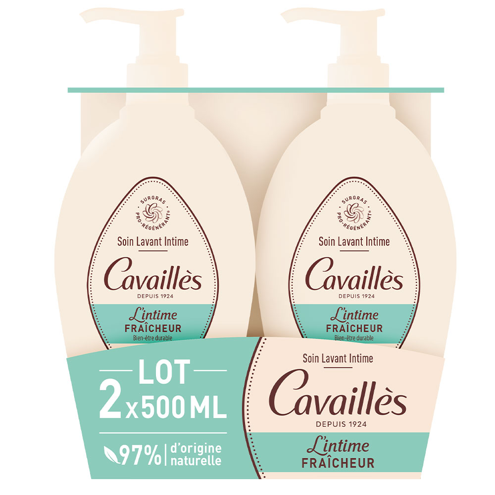 Cavaillès Secchezza intima Trattamento detergente naturale fresco 2x500ml