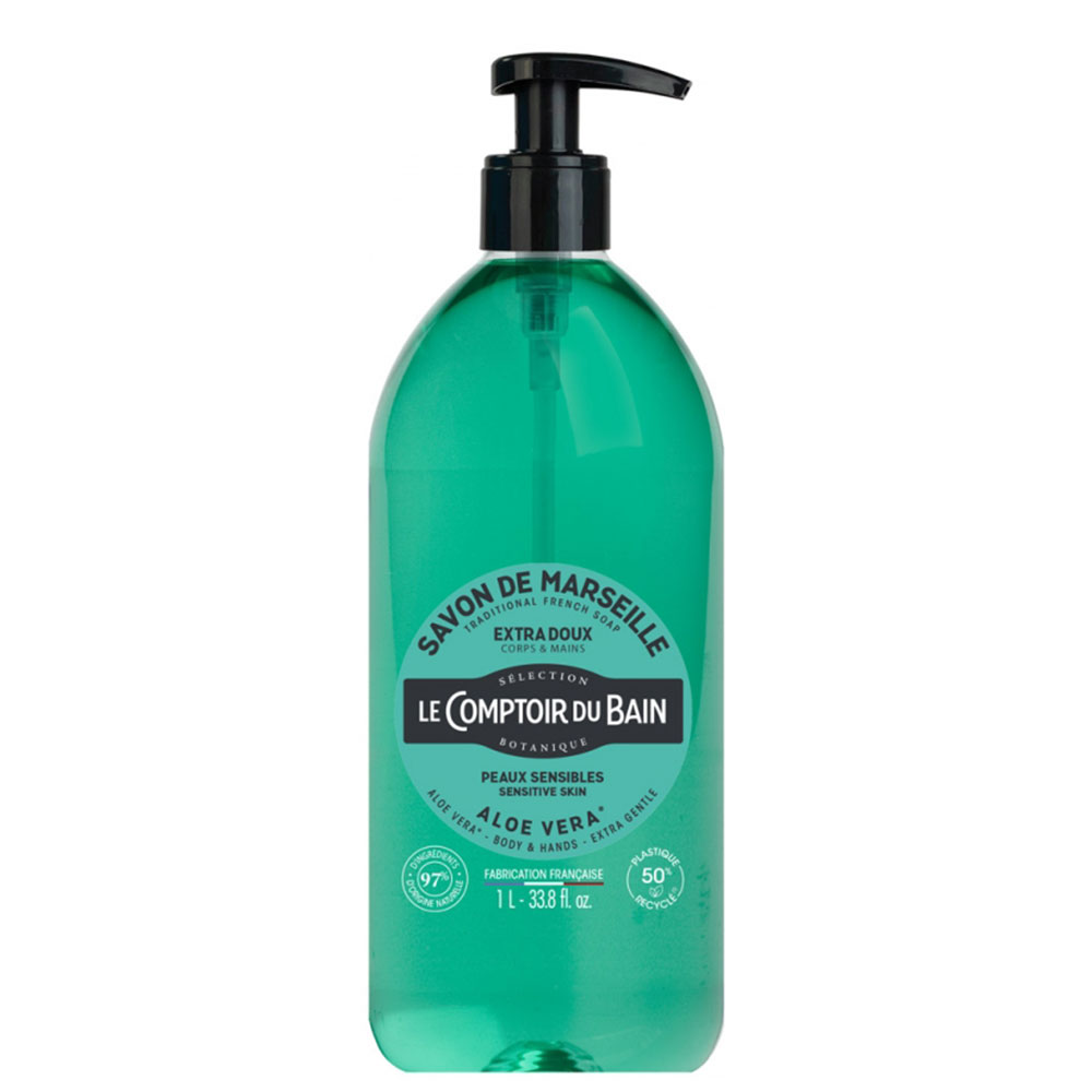 Le Comptoir Du Bain Sapone di Marsiglia Corpo e Mani Corps Et Mains Peaux Sensibles 1l