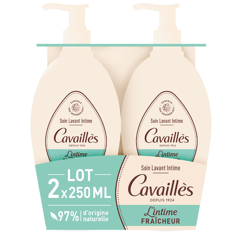 Cavaillès Secchezza intima Lavaggio rinfrescante per il corpo 2x250ml