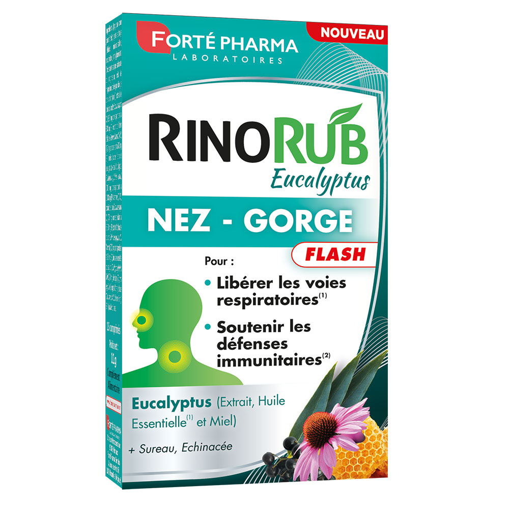 Forté Pharma RinoRub Naso e gola flash con eucalipto 15 compresse