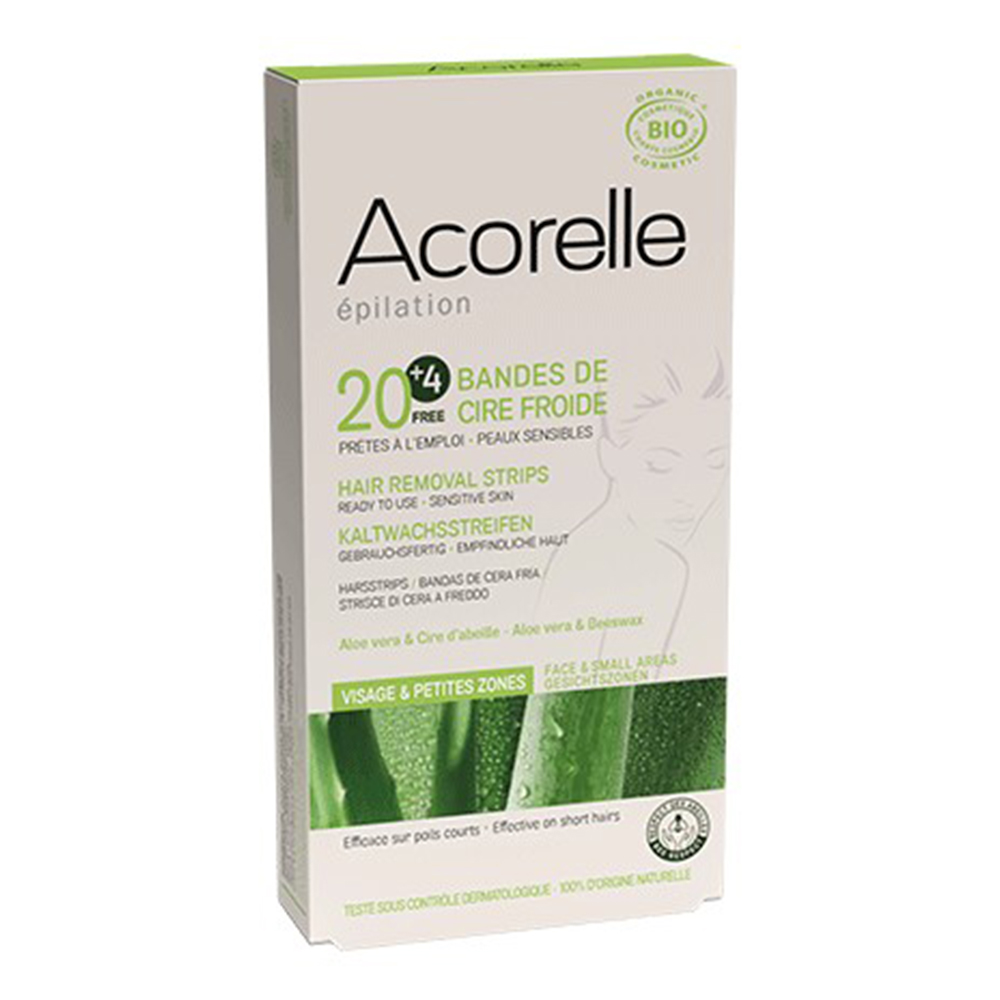Acorelle Bendaggi di cera a freddo per il viso certificati Bio 4.8ml