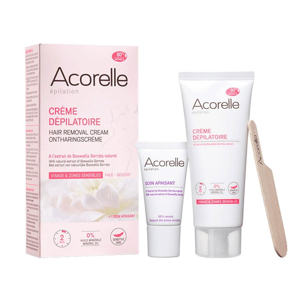 Acorelle Crème Dépilatoire Visage & Zones Sensibles + Soin Apaisant