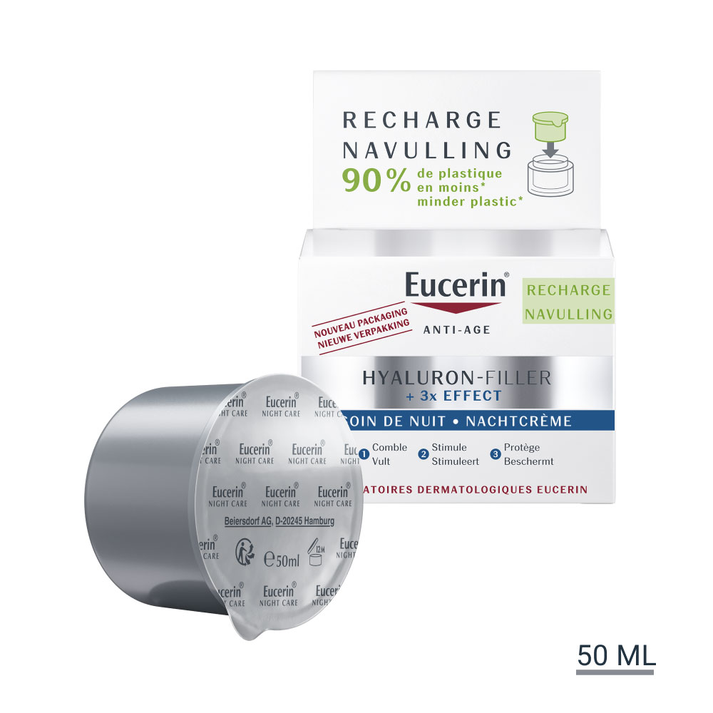 Eucerin Hyaluron-Filler + 3x Effect Recharge Soin De Nuit anti-età 50ml