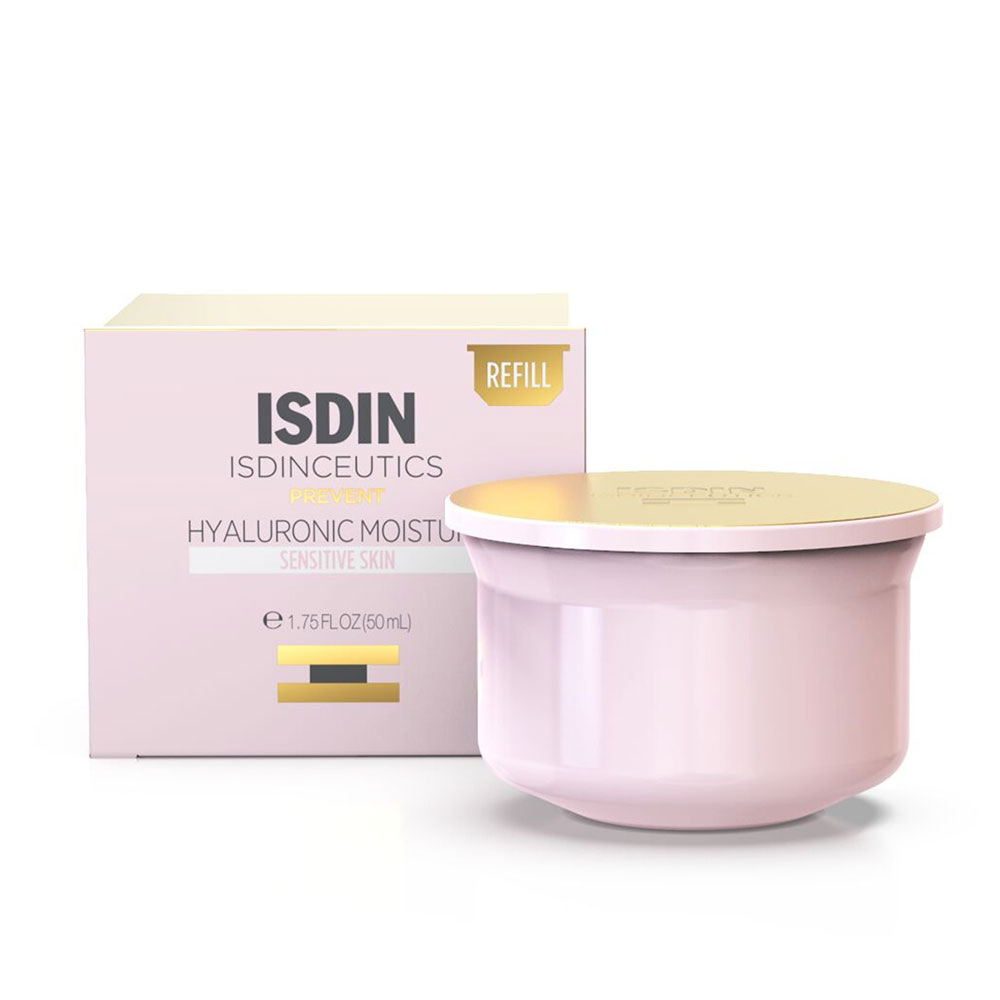 Isdin Hyaluronic Moisture Recambio de crema hidratante facial y antiedad Pelle Sensibile Prevent 50g