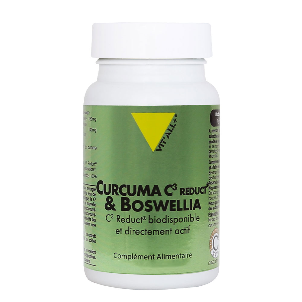 Vit'All+ Curcuma C3 Reduct® e Boswellia Altamente biodisponibile e direttamente Actifa 30 capsule vegetali