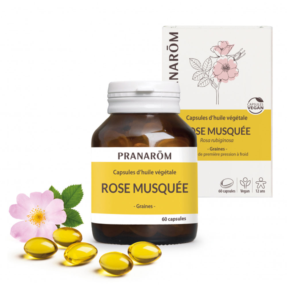 Pranarôm Oli Vegetali Olio di rosa mosqueta idratante, fortificante e antiossidante 60 capsule