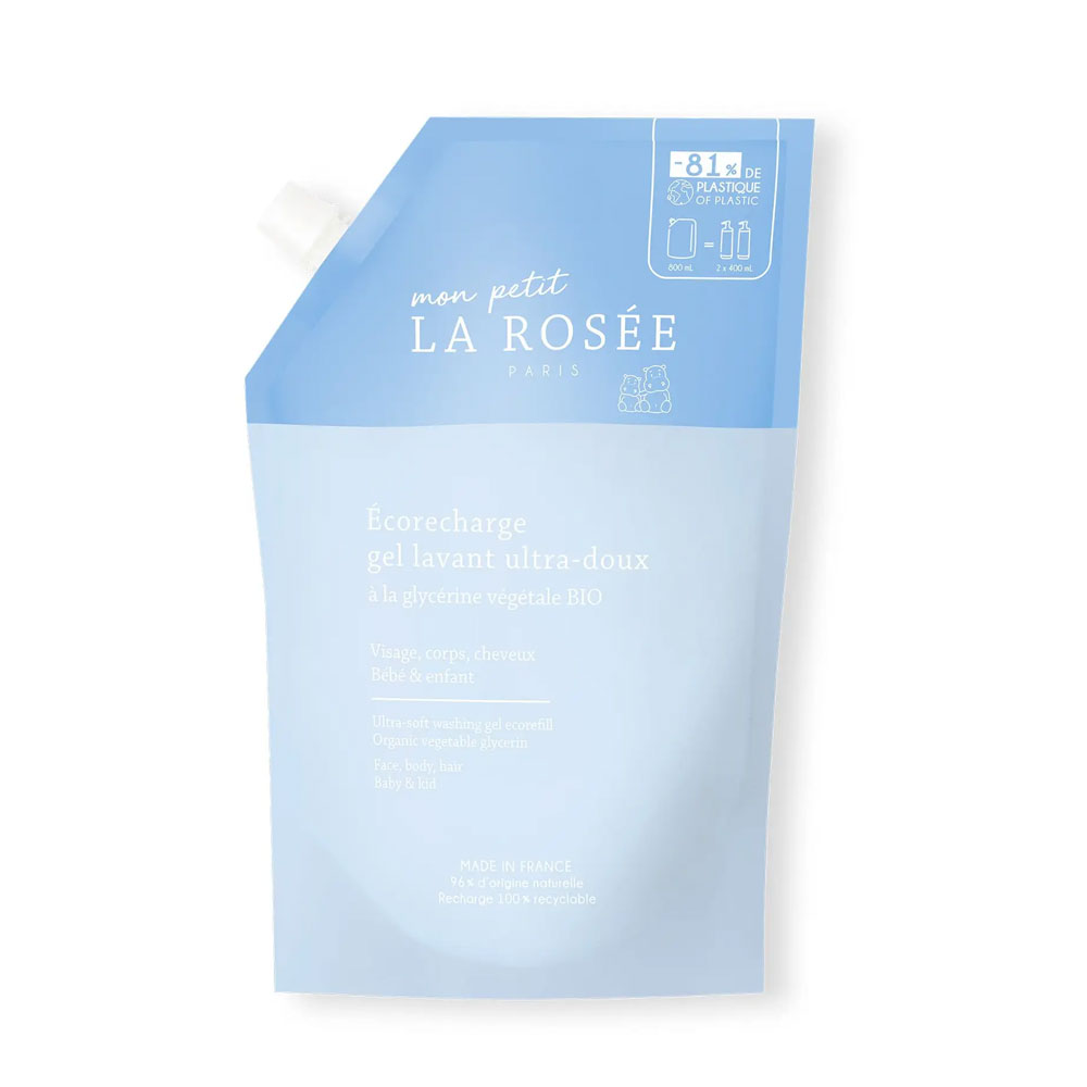 LA ROSÉE Ecoricarica Ecorecharge Gel detergente ultra delicato con glicerina vegetale biologica A la Glycérine Végétale Bio 800ml