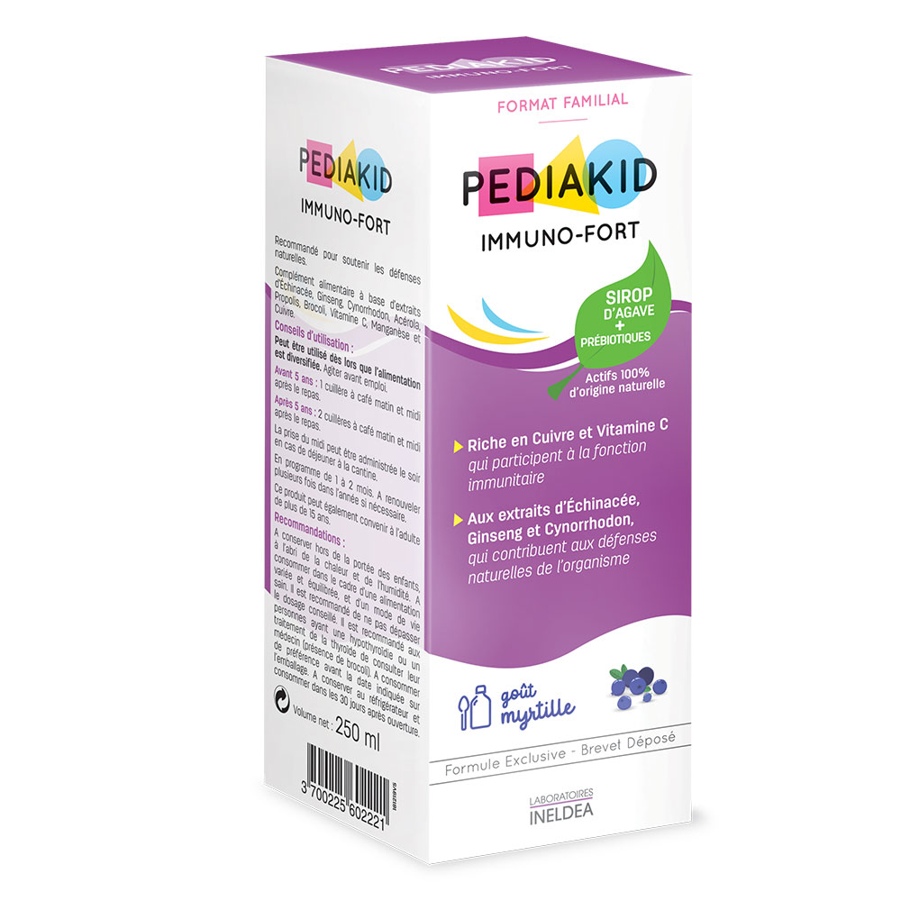 Pediakid Sciroppo Immuno-Fort al gusto di mirtillo 250ml
