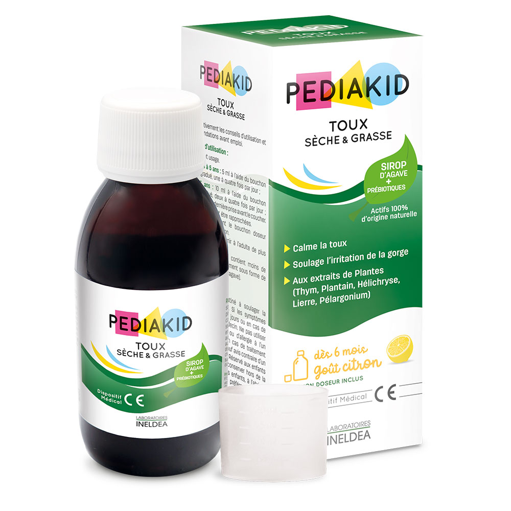 Pediakid Sciroppo per tosse secca e gassosa aromatizzato al limone 125 ml