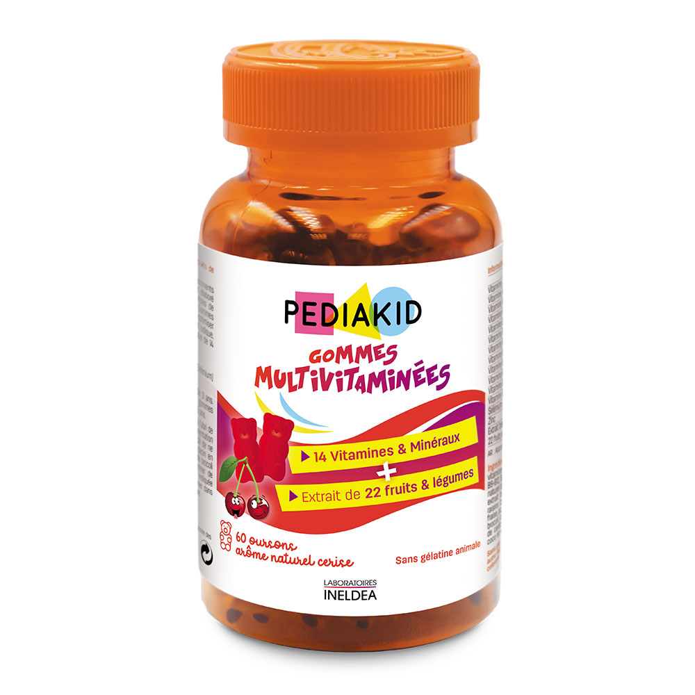 Pediakid Gomme multivitaminiche al gusto di ciliegia X60